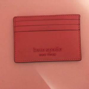 Kate Spade leather credit card holder pink